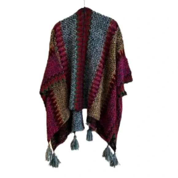 Multicolor Knit Tassel Cardigan - Size 2X - Picture 2 of 2